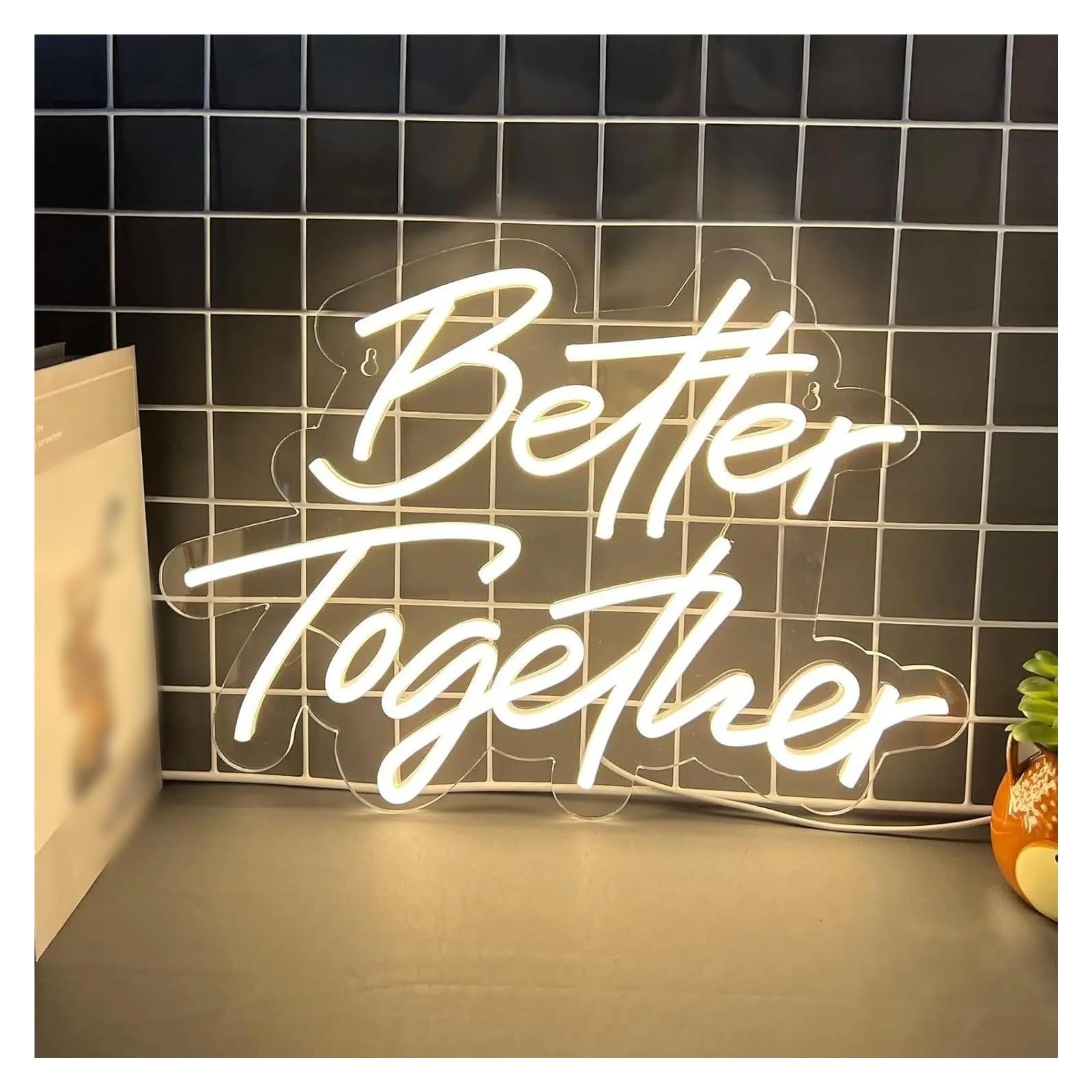 LEMST Sign Lamp “Better Together“neon Lights, for Weddings, Parties, Clubs, Anniversaries, Bars and Birthday Decorations 30x42cm