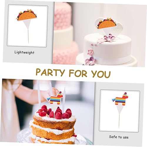 Miniatura 8 de ibasenice Decoración para cupcakes mexicanos, 45 piezas, para cupcakes, para tartas de cumpleaños, decoración de tartas mexicanas, decoración para