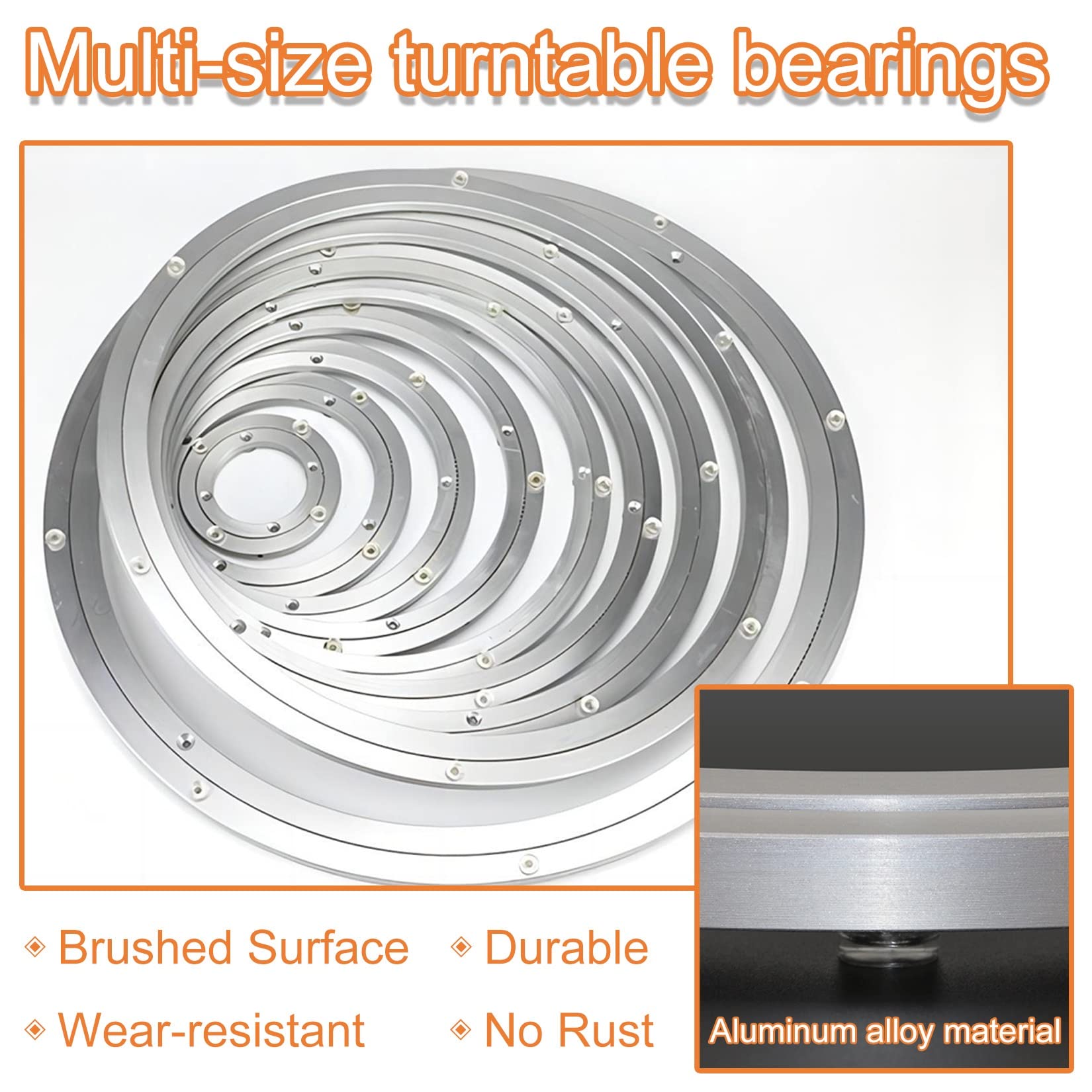 ESOYAWE Lazy Susan Mesa De Cojinetes De Alta Resistencia Placa Giratoria, Aleación De Aluminio De Alta Resistencia Rodamiento Giratorio, Hardware Placa Giratoria para El Mesa, Ø12-100 Cm