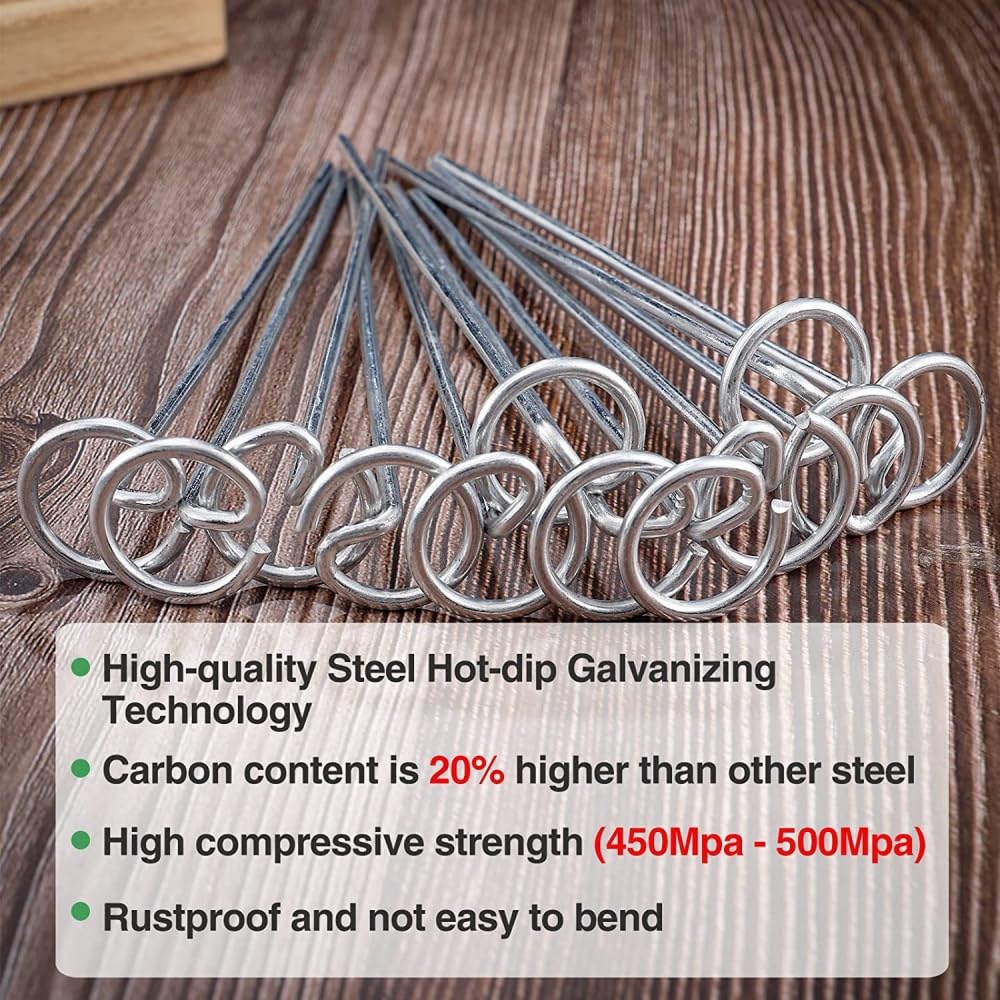 50x Demi-verts, Galvanisés à Chaud, Piquets De Jardin, Gazon Artificiel