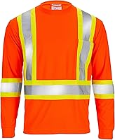 Vista 2 de JORESTECH Camiseta de trabajo de manga larga de seguridad reflectante X en la parte posterior para alta visibilidad, cumple con ANSI y CSA