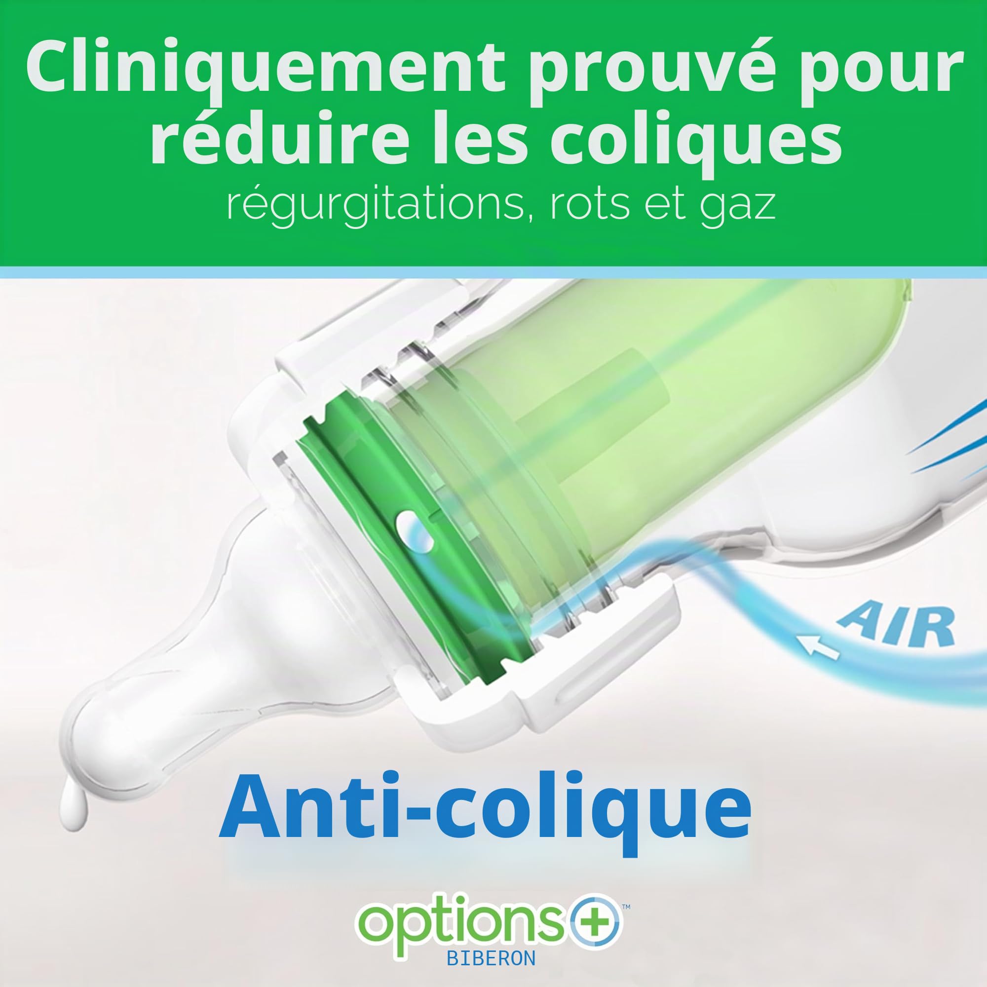 Dr. Brown's Anti-Colic Options+ Narrow Glass Baby Bottle with Level 1 Slow Flow Nipple, BPA-Free, 4 oz/120mL, 4-Pack