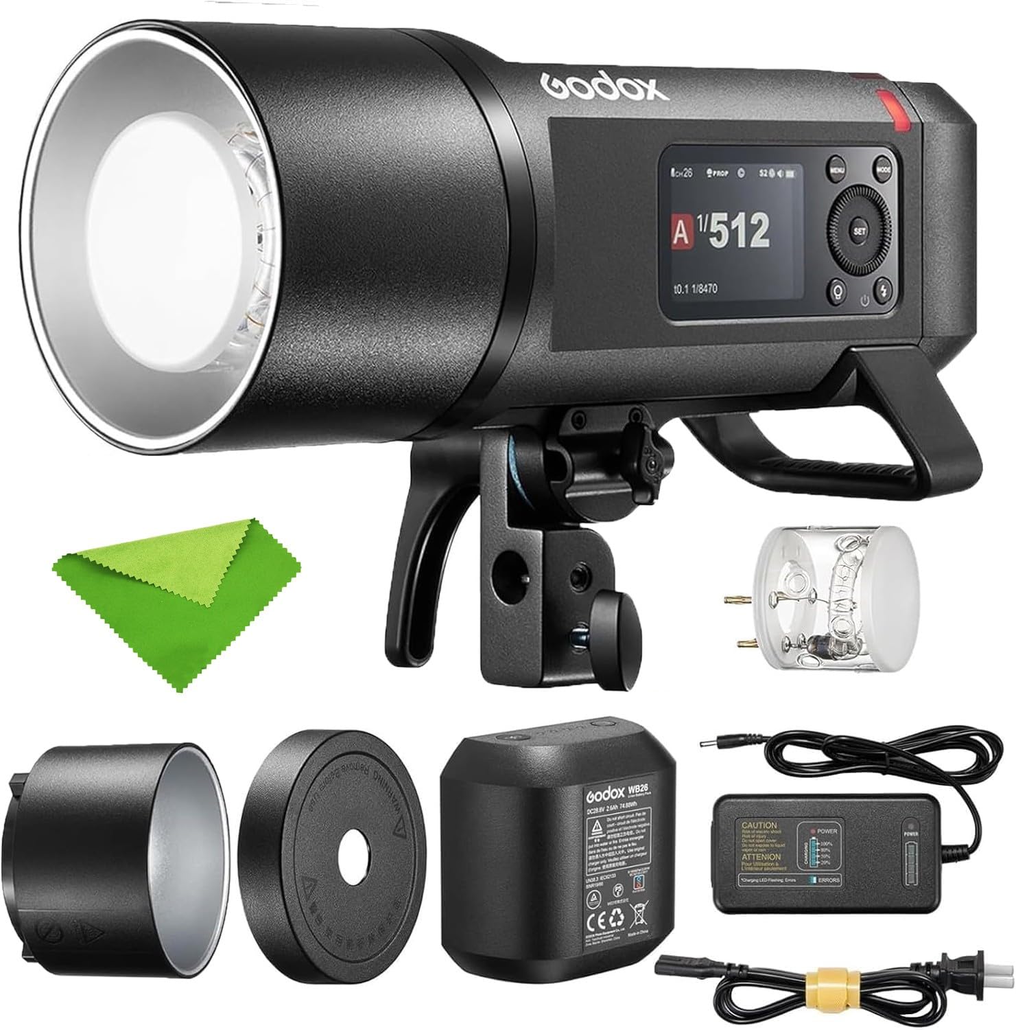 GODOX AD600 Pro II 600W G87 TTL 2,4GHz 1/8000s HSS Flash Exteriores,Tiempo de Reciclado 0,01-0,9s,Luz Modelado LED Bicolor de 40W para Canon,Sony,Nikon,Fujifilm,Olympus,Panasonic,Pentax,Leica Cámaras