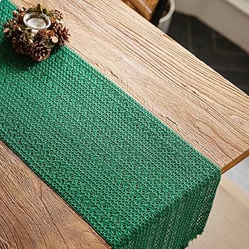 【サイズオーダー可】木のぬくもり感じるロ―テーブル・N×グリーン Amazon｜テーブルランナー 北欧 おしゃれ 食事マット 緑 和風