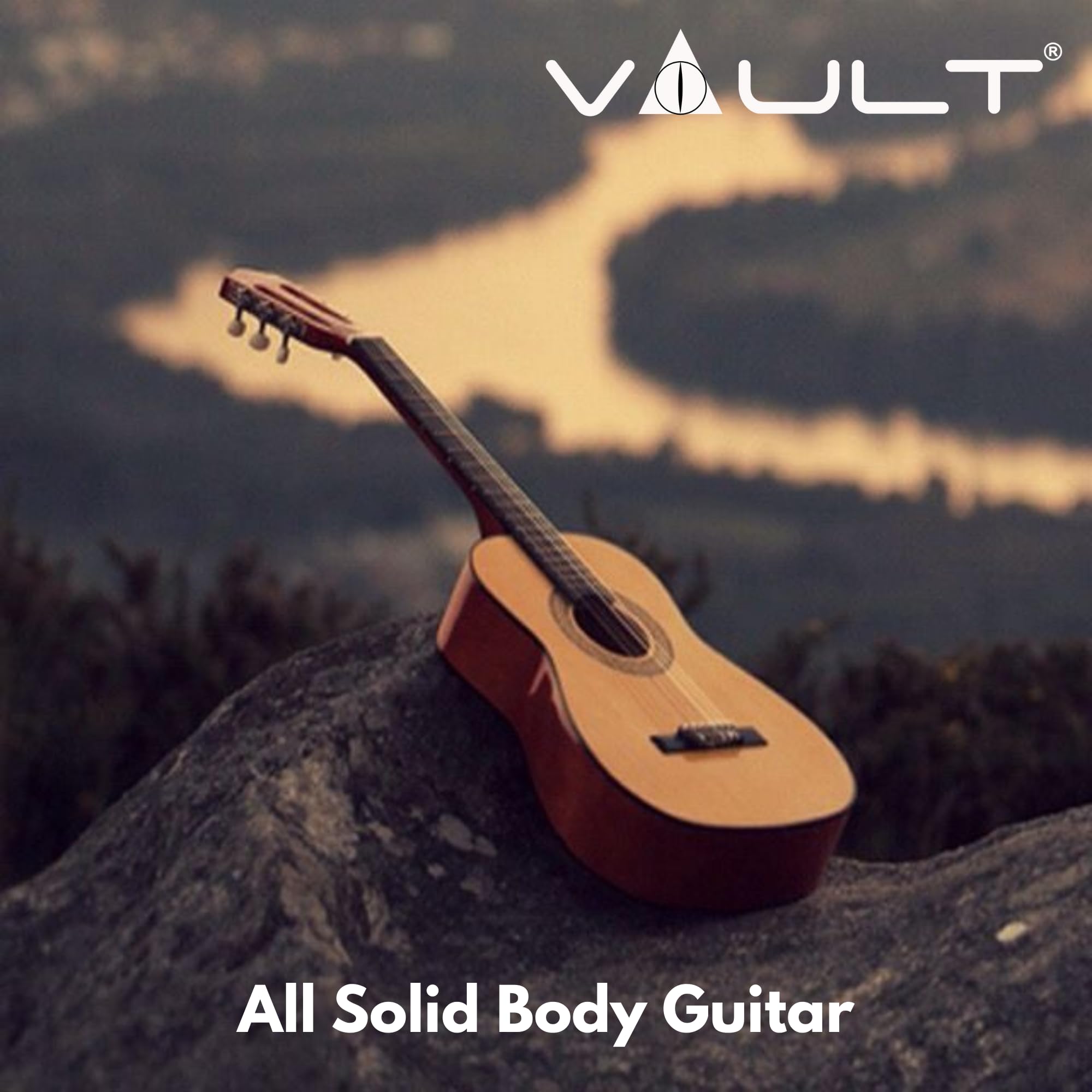 Vault Performer Pro All Solid Body Classical Guitar with Dual EQ Pickup - Natural - Image 2 thumbnail