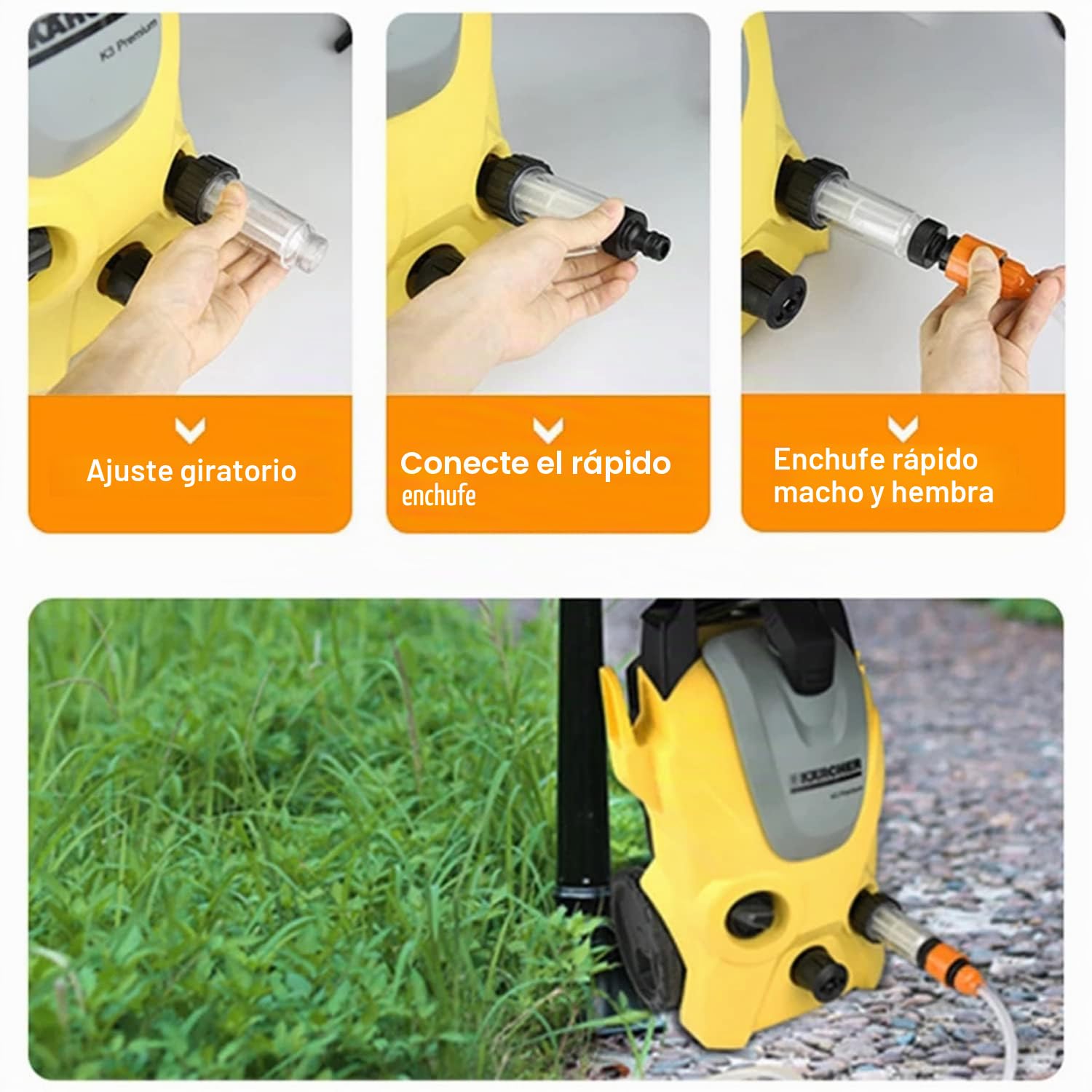 Filtro de Agua para Lavadoras a Presión e Hidrolimpiadora - Manguera de Jardín de 3/4 Pulgadas - Limpiador de Alta Presión para Karcher K2-K7