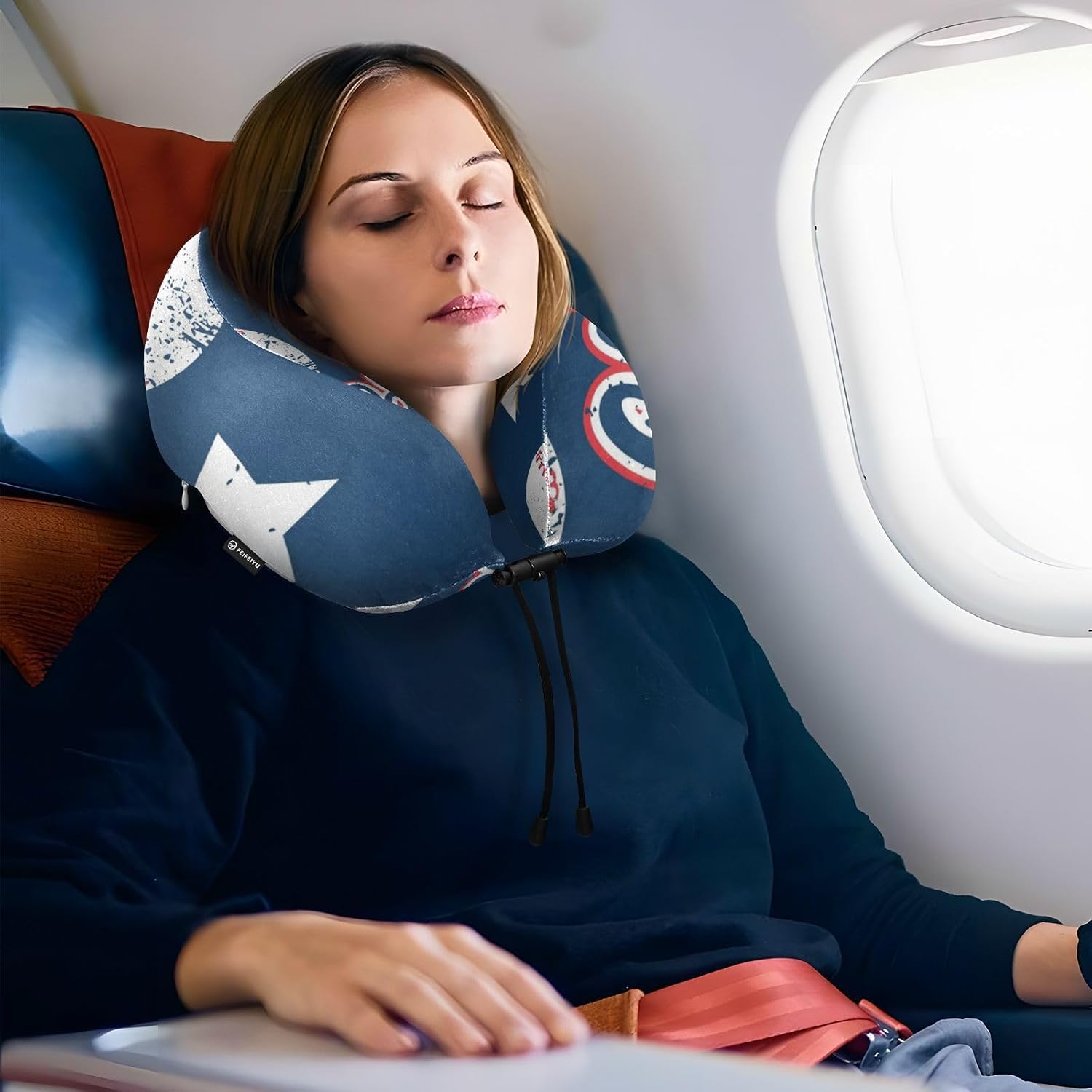 SUABO Travel Neck Pillow, Baseball Stars Memory Foam Pillow Neck Pillow for Airplane Car Home Recliner Use