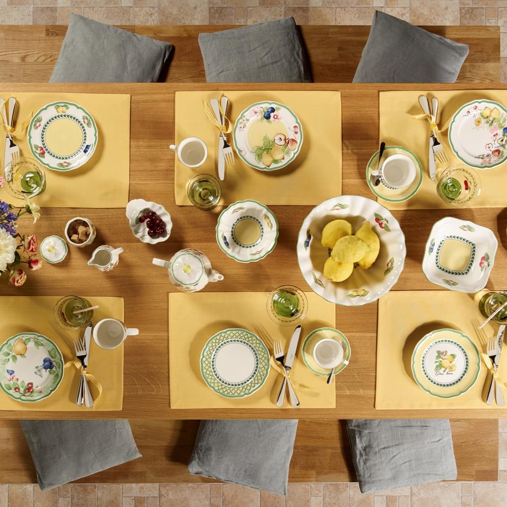 Villeroy & Boch French Garden Valance Lemon Salad Plate Premium Vitrified Porcelain - Made in Germany - Dishwasher and Microwave Safe - 8.25 inches - Sold Individually