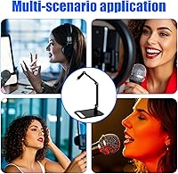 Vista 6 de Soporte de micrófono, carga máxima de 3.3 libras, soporte de brazo de micrófono de escritorio ajustable con adaptadores de rosca para podcast