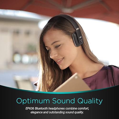 Miniatura 6 de August EP636 Auriculares Bluetooth - Auriculares inalámbricos en la oreja con NFCmicrófono de auriculares - Negro