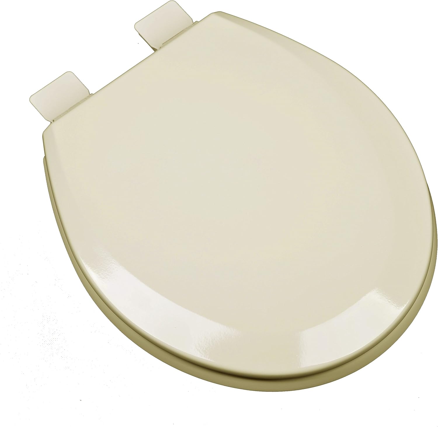 1F1R5-03 Premium Molded Wood Round Toilet Seat with Adjustable Hinge & OSG, Almond
