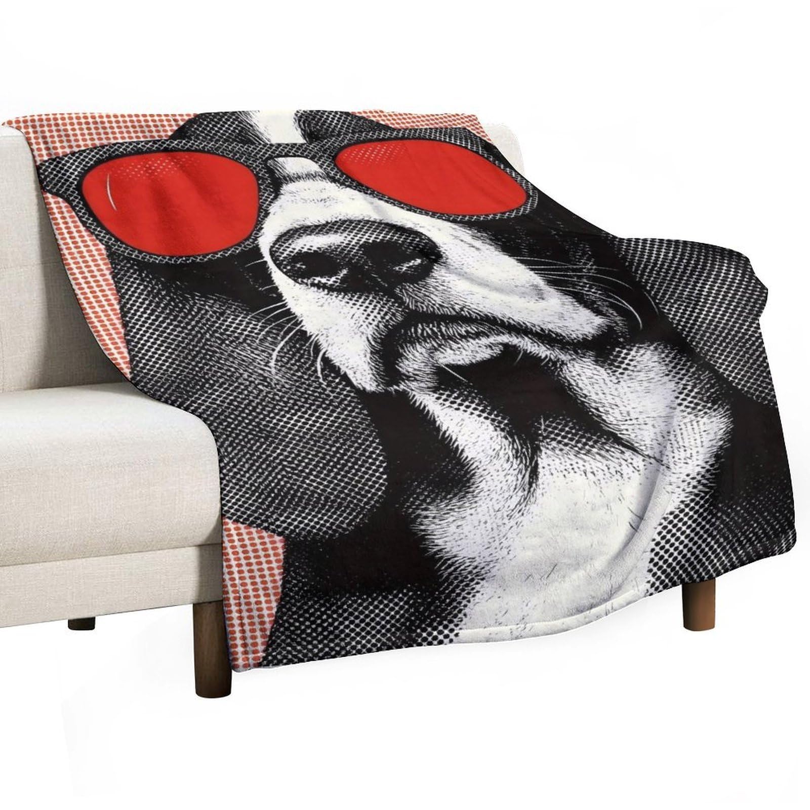 YHGSREUOH Funny Dog (4) Flannel Blankets Fleece Soft Throw Lightweight Plush Gifts for Couch, Bed, Cozy Sofa Plush, Chair, Lovers 32x48inch(80x120cm)