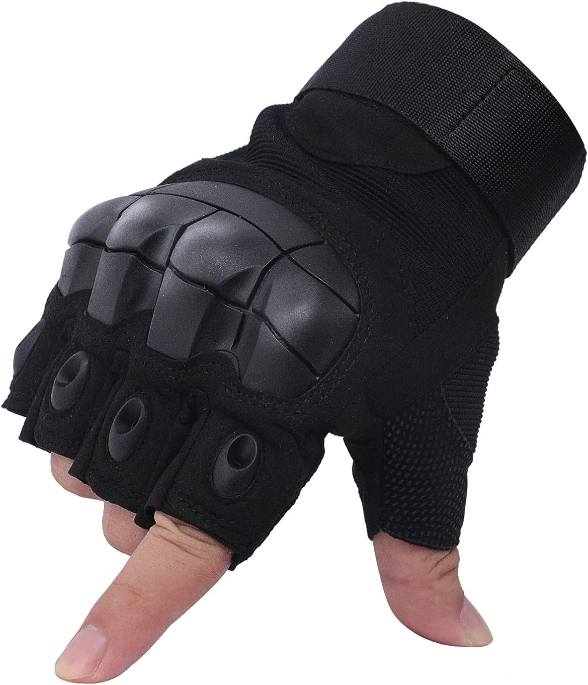 Tactical Gloves for Men, Eirsdoik Tactical Fingerless Gloves Army Armored Airsoft Gloves for Motorbike Cycling Climbing Hiking Hunting Boxing Gloves, Half Finer Non-Slip : Sports & Outdoors