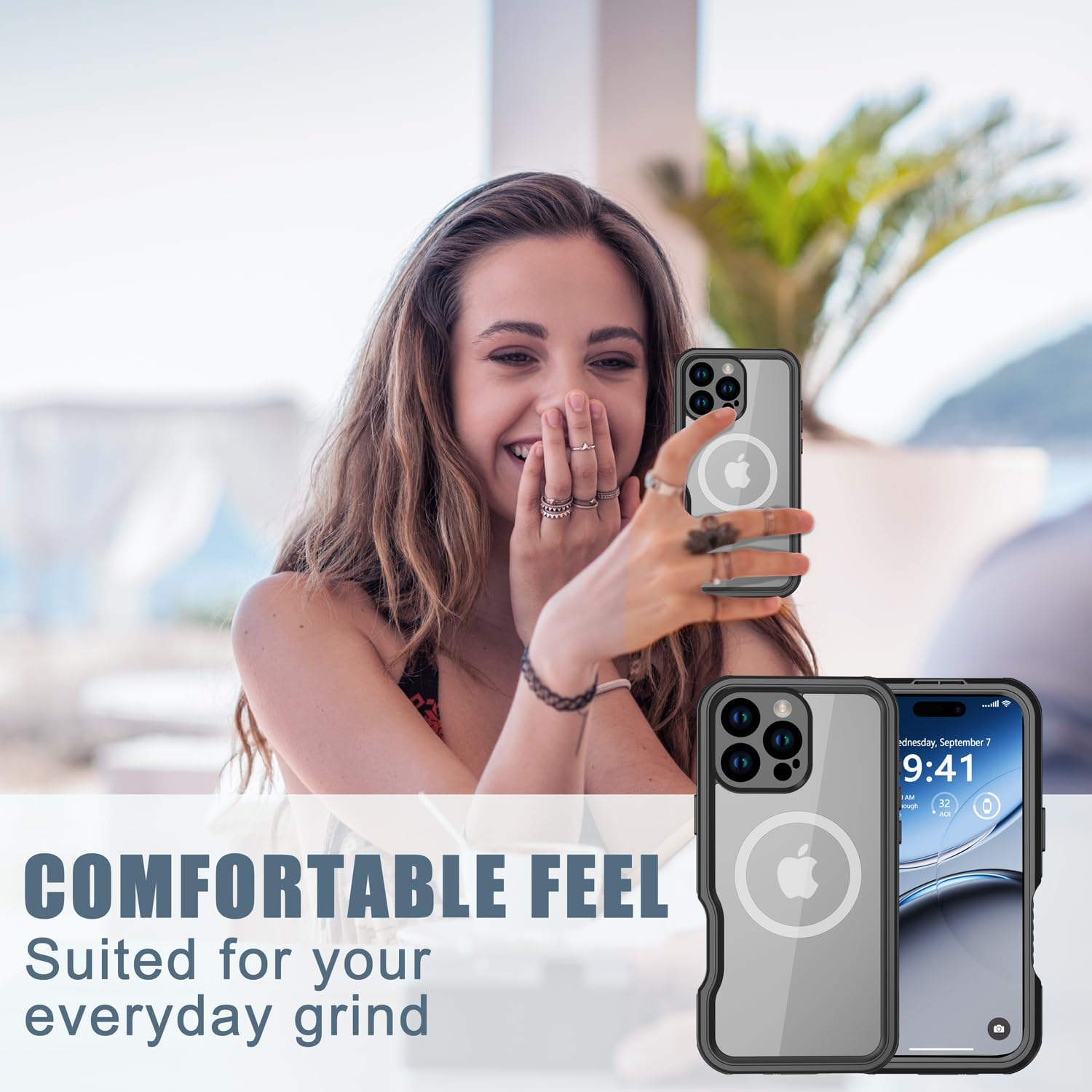 for iPhone 16 Pro Max Case Waterproof, [Shockproof] [Dustproof] [IP68 Waterproof] Full-Body Hard Case Built-in [Lens Screen Protection] for Diving Case (Black, for iPhone 16 Por Max 6.9in) - Image 8