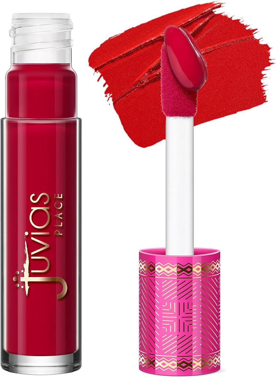 Lápiz labial líquido mate aterciopelado Red Velvet - Universal, rojo de tono frío, hidratante, de larga duración, aterciopelado suave y ligero como una pluma - Lápiz labial mate cremoso hiperpigmentado para mujeres
