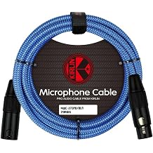 KIRLIN 2 Pack XLR Cables Nickel Plated Pins 20 Gauge Woven Jacket 20FT Professional Studio Audio for Microphone, Speaker, DJ Equipment, Mixers MWC-270PB-20/BLA, Blue