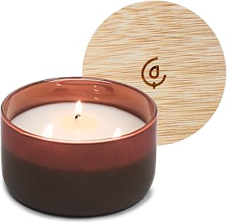 Calyan Wax Co. 3 Wick Candle, Resilience Series, Mahogany + Cashmere Scented Candle, 30+ Hour Burn Time, 3 Wick Soy Candles, Non Toxic & Vegan Soy Wax, Glass Scented Candles, 8oz