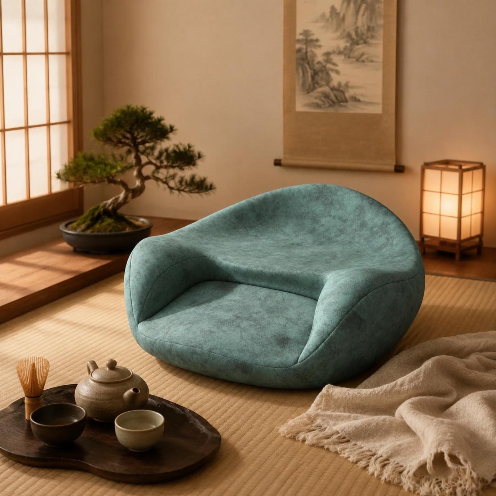 Homyl Cuscino per Meditazione Cuscino da Pavimento Cuscino Ergonomico Cuscino Seduta Cuscino con Rivestimento Morbido E, Grigio Cielo Stellato, Prodotto Singolo Compresso
