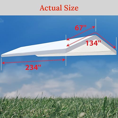 Miniatura 2 de BenefitUSA Muli-ti - Toldo de repuesto para cochera con cordones elásticos de bola, toldo con borde (10 x 20 pies)