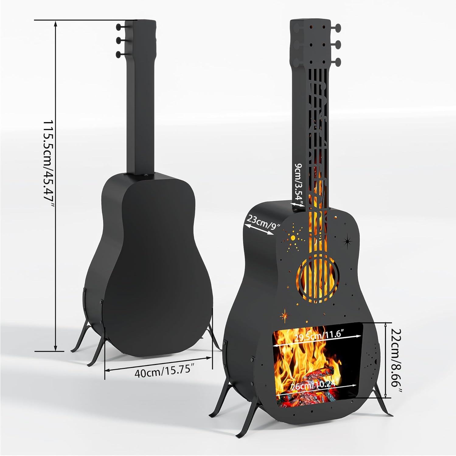 Outdoor Chiminea Fireplace,Wooden Fire Pit with Chiminea,Outside Wood Burning Chimenea with Chimney