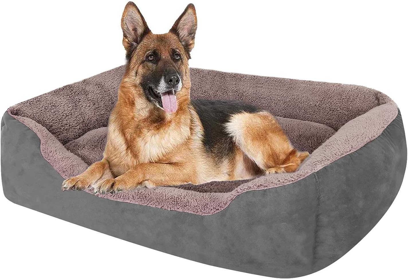 PUPPBUDD Dog Beds for Large Dogs, Rectangle Washable Comfortable and
