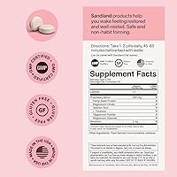 Vista 5 de Sandland Fall Asleep Plus Melatonina and Stay Asleep Plus Melatonina, suplemento natural para dormir diario, 30 tabletas disolventes y 30 píldoras