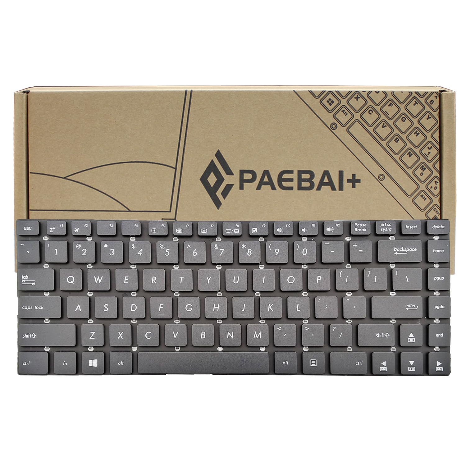 PAEBAI+ Replacement Laptop Keyboard Compatible with ASUS K40 K40AC K401 K40IE K40IN K40AB K40AN K40A US Layout Without Backlit Black