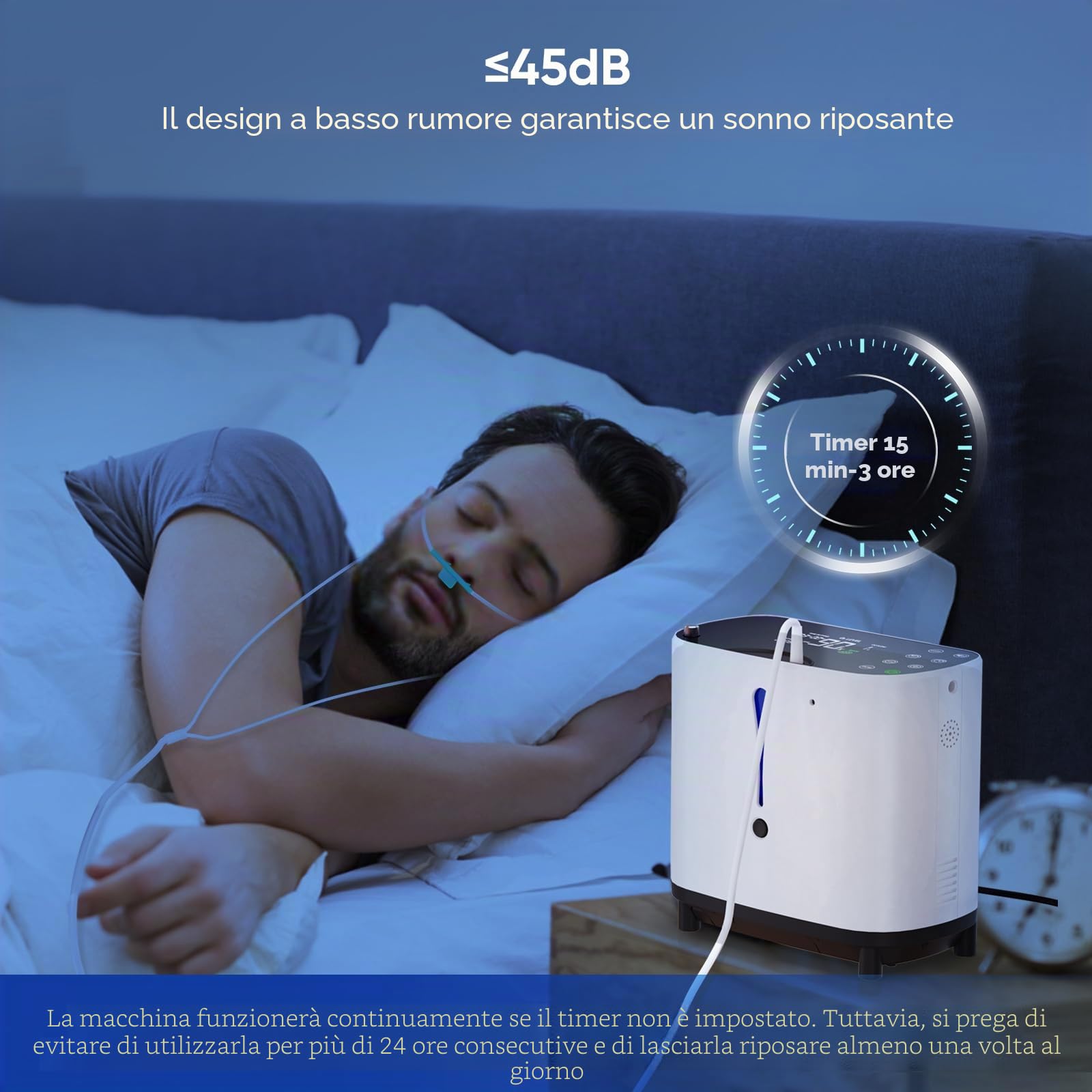 Concentratore di ossigeno portatile, dispositivo di ossigeno per casa, 90%, concentrazione regolabile da 1 a 6 l/min, dispositivo di ossigeno, concentratore di ossigeno, portatile, telecomando, casa e