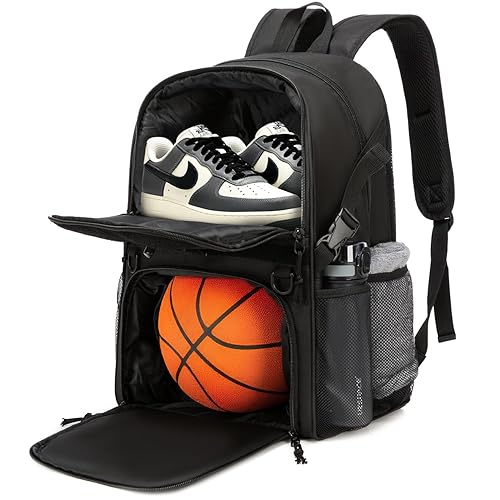 Basketball Bag Backpack with Ball Holder and Shoes Compartment,Best for