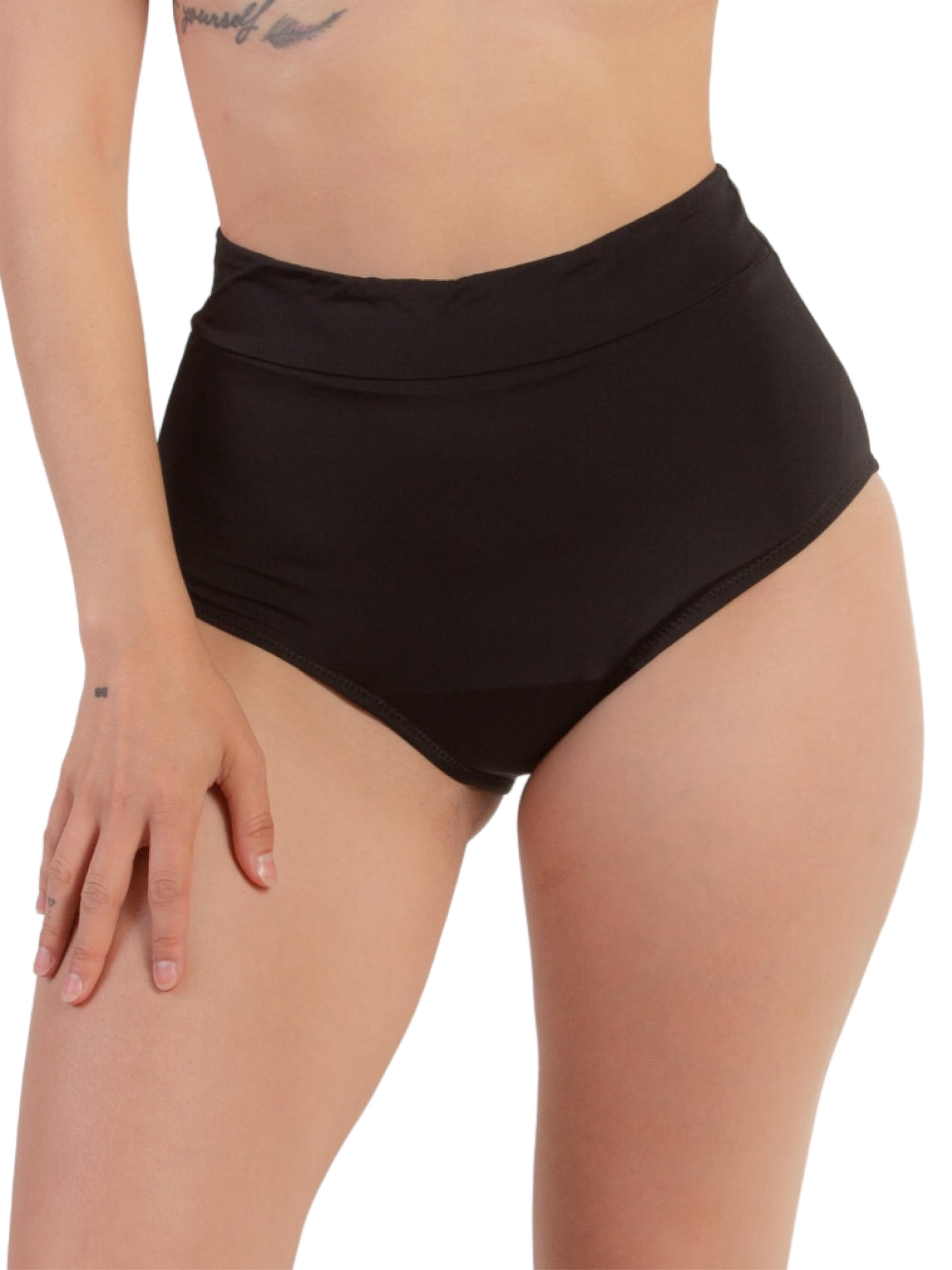 La Mujer Eco La Mujer Eco | Bikini para Menstruacion Tiro Alto | Flujo Moderado (FR/ES, Letras, XL, Regular, Regular, Estándar, Negro)