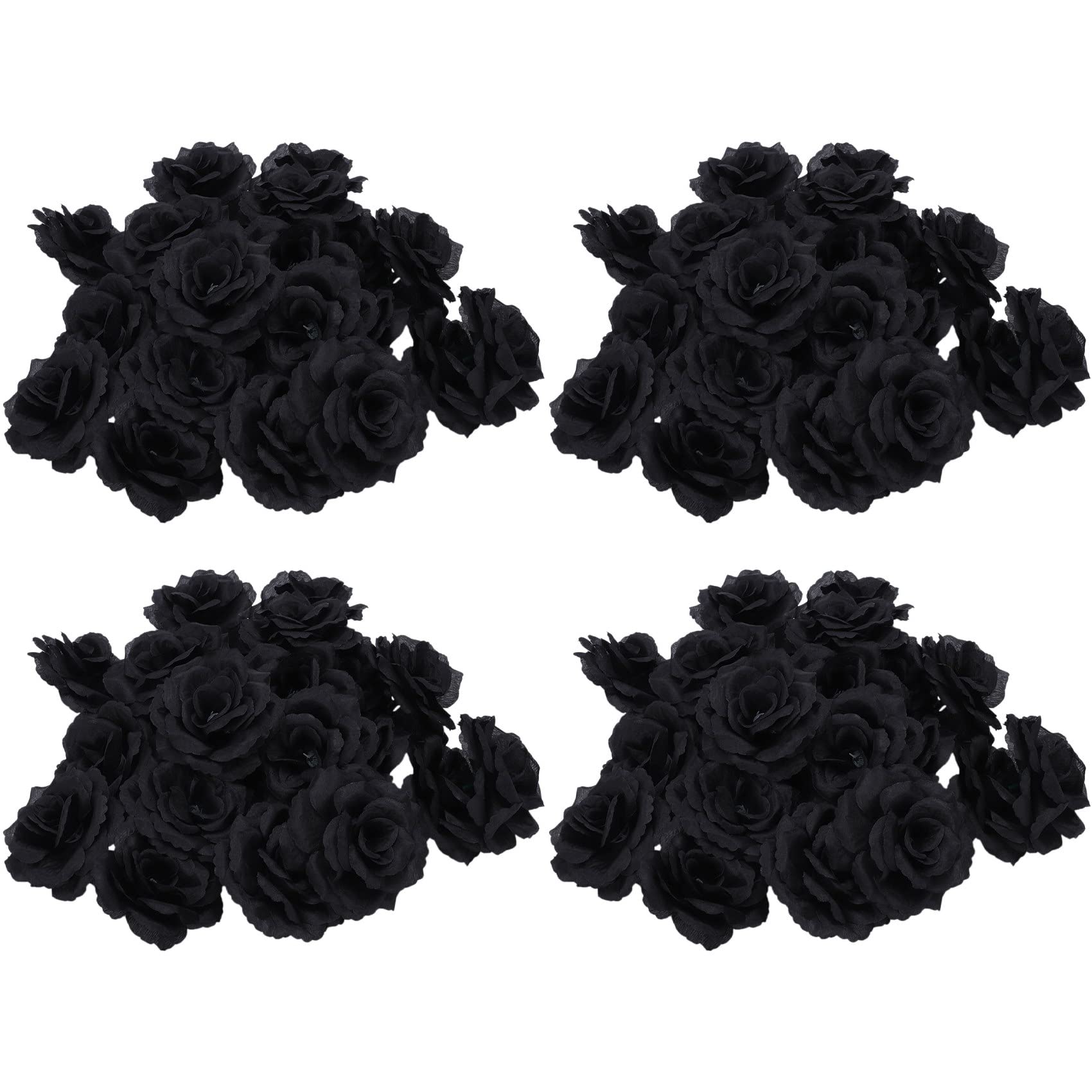 Hndhbfgrt 80 Pcs Black Rose Artificial Silk Flower Party Wedding House Garden Decor DIY