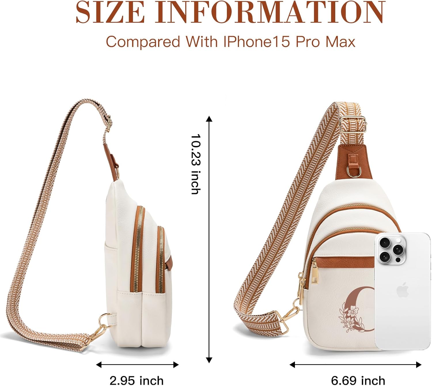 Viverte Sling Bag for Women Personalized Gifts Pu Leather Initial Crossbody Bags Purses for Women Waist Pack