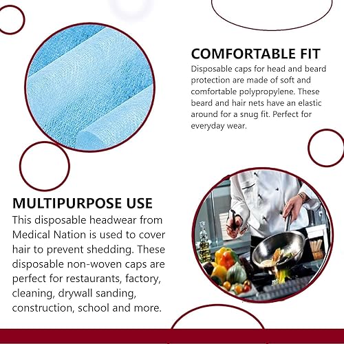 Miniatura 10 de MEDICAL NATION Funda de 1000 redes desechables para barba para hombre, cobertura completa, protectores de barba transpirables para servicio de