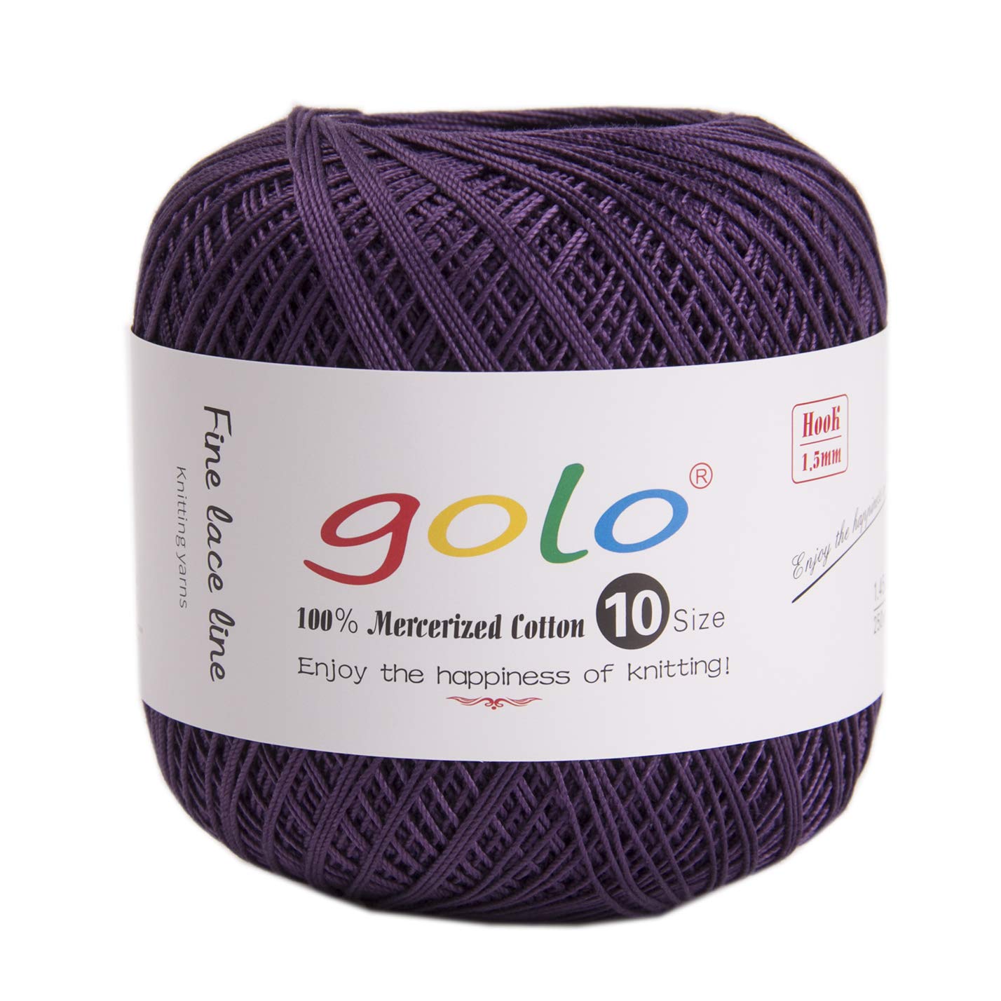 golo Crochet Thread Yarns for Begingers Size 10 Deep Purple Yarn 676