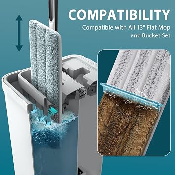 4 Pack Mop Replacement Pads Compatible with Joymoop Flat Mop