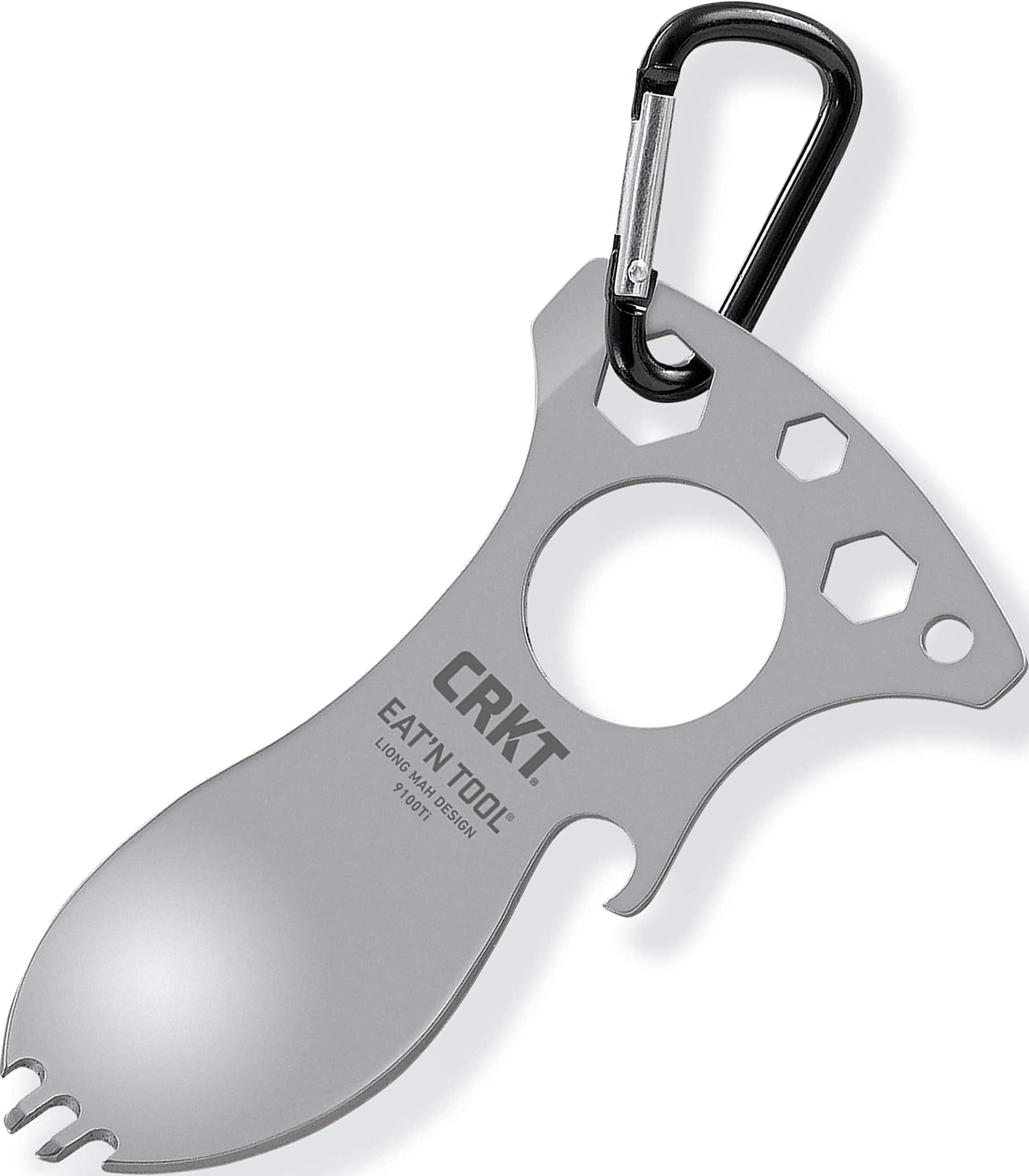 Eat'N Tool Outdoor Spork Multitool: Durable and Lightweight, for Camping, Hiking, Backpacking and Outdoors Activities, Titanium, Silver 9100TI