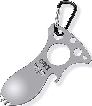 CRKT EatN Tool Outdoor Spork Multitool Durable and Lightweight, for Camping, Hiking, Backpacking and Outdoors Activities, Titanium, Silver 9100TI