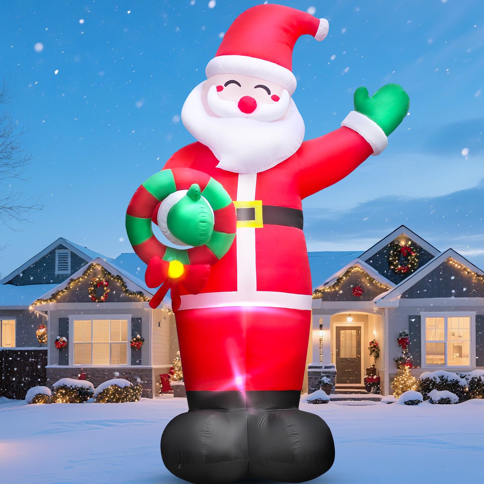 Danxilu 20 FT Large Christmas Inflatables Santa Claus with Garland, Giant Santa Inflatable Christmas Outdoor Decorations Built-in LED Lights, Xmas Blow Up for Garden Party Lawn Shopping Malls Squares โ image 1