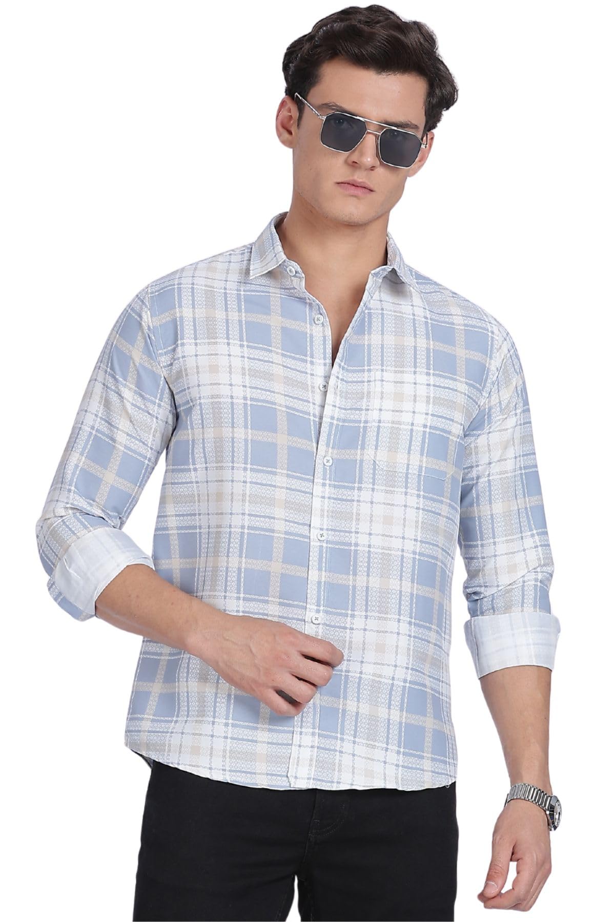Men's Regular Fit Checks Casual Shirt
