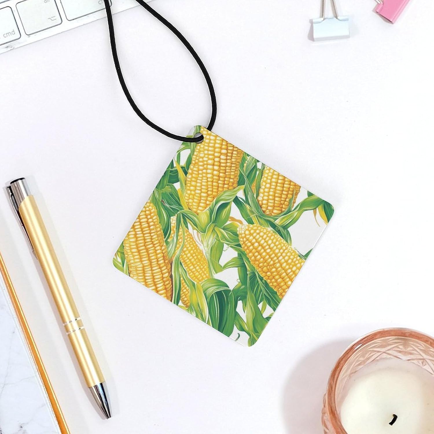 Yellow Corn Cobs Car Air Freshener Hanging Car Scent Cards Decor Interior Accessories