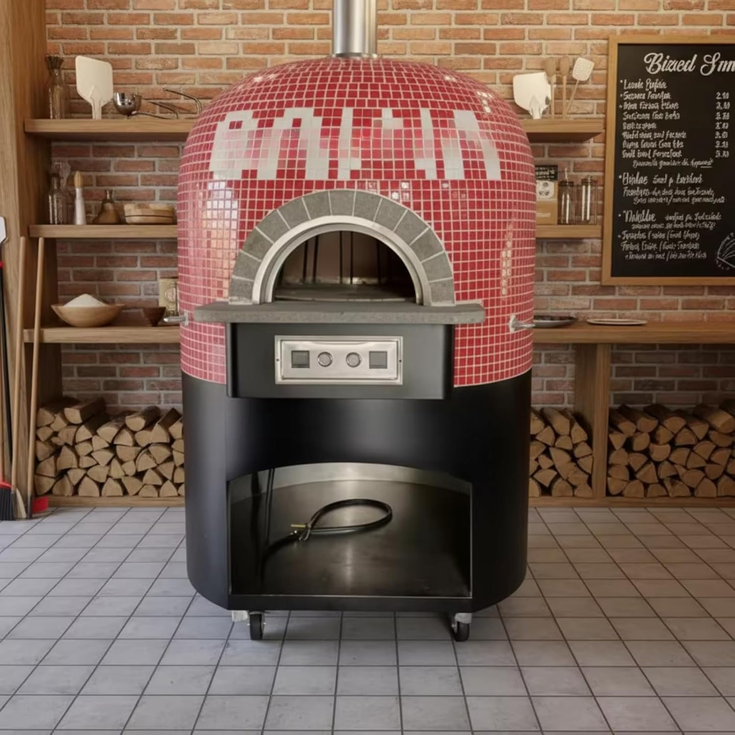 Outdoor Pizza Oven Portable Wood Fired Pizza Maker, Fast Heating 900°F Pizza Oven for Backyard Patio Camping BBQ Cooking, Stainless Steel Outdoor Cooking Oven with Pizza Stone and Peel