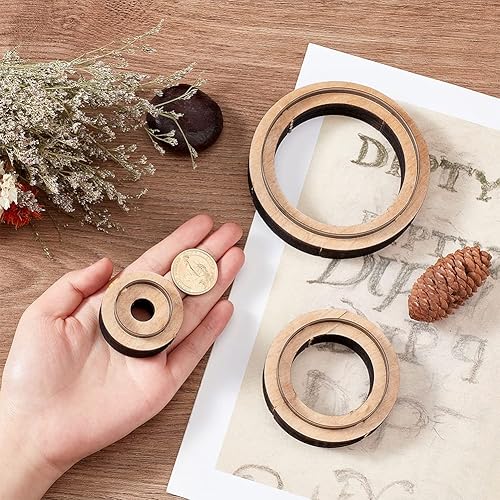 Miniatura 3 de GLOBLELAND Juego de 3 troqueles de corte de cuero, troqueles de madera para cortador de cuero, troqueles de base de madera para manualidades de