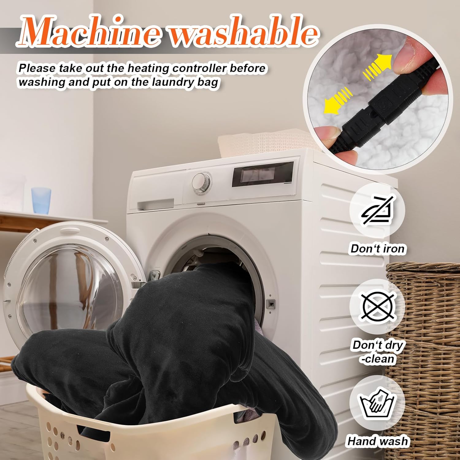 2 Pcs 12v Washable Heated Car Blanket 3 Heat Levels Winter Electric Blanket 40 x60 Adjustable Plush Heat Throw Plug in Cigarette Lighter Socket with Storage Bag for Cold Weather (Black) - Image 4