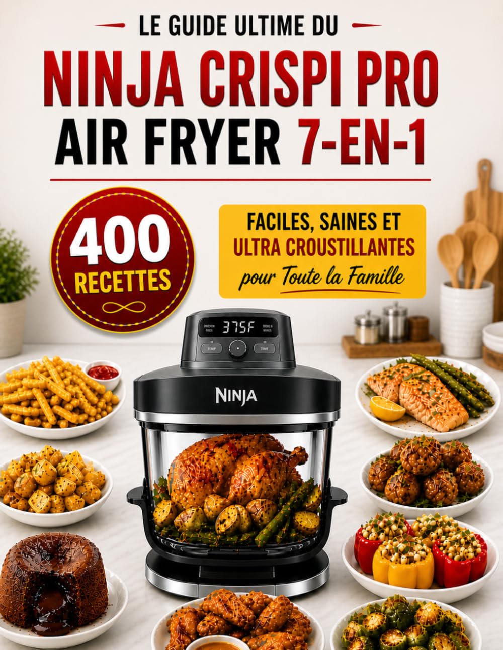 LE GUIDE ULTIME DU NINJA CRISPI PRO AIR FRYER 7-EN-1 400 Recettes Faciles, Saines et Ultra Croustillantes pour Toute la Famille