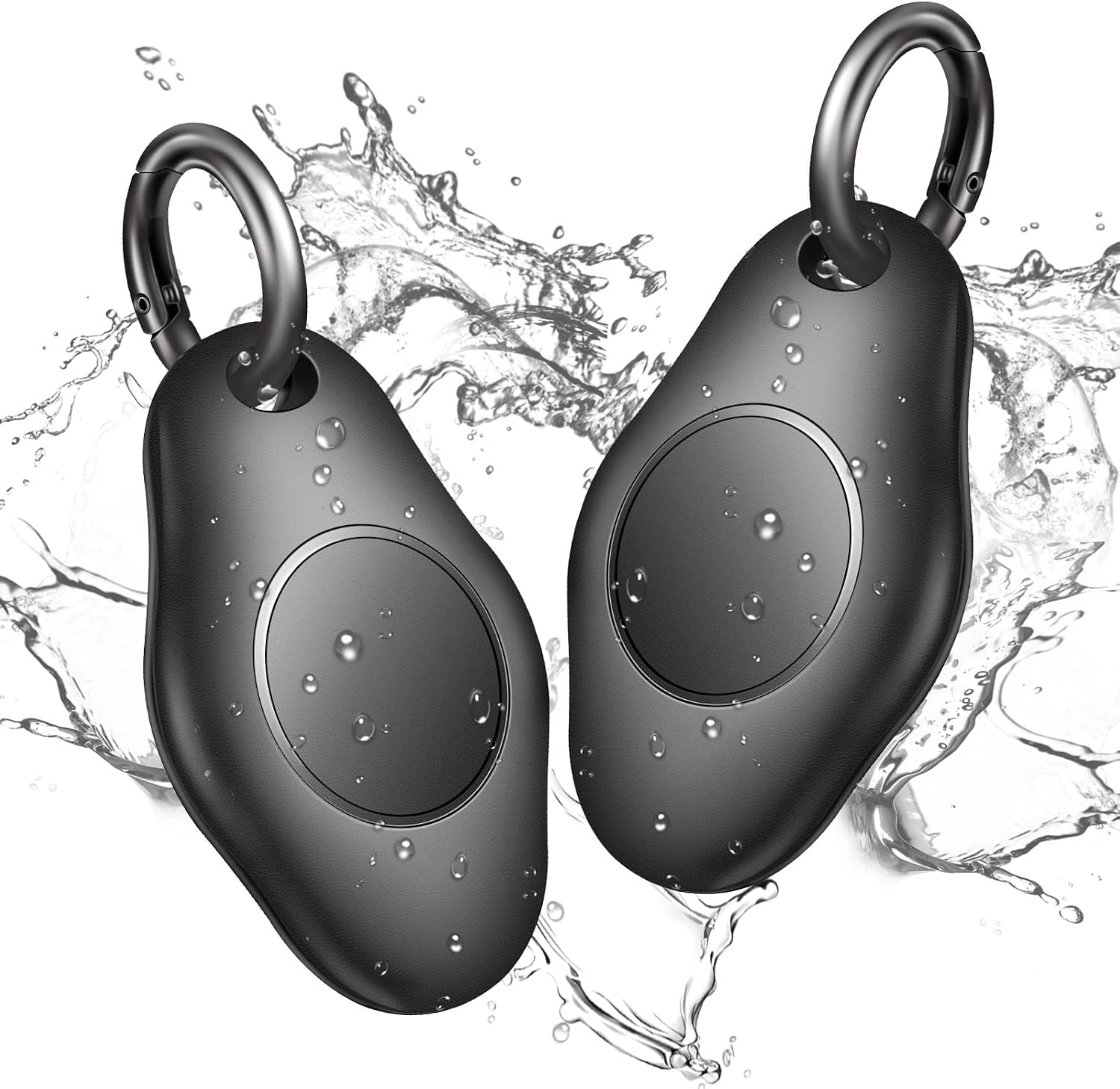 Waterproof Airtag Holder Keychain Case,HonShoop Screw Full Cover Protective Air Tag Compatible for Apple AirTag Key Ring (Black 2 Pack)
