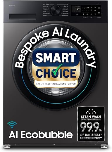 Samsung 12 kg, 5star, AI Ecobubble, Super Speed, Wi-Fi, Hygiene Steam with Inbuilt Heater, Digital Inverter, Fully-Automatic Front Load Washing…