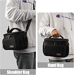 Cwatcun Compact Camera Bag Single Shoulder Crossbody Bag Camera Case Compatible for Canon Nikon Sony SLR DSLR Mirrorless Cameras and Lenses Waterproof Camera Bag（Medium，Black ）
