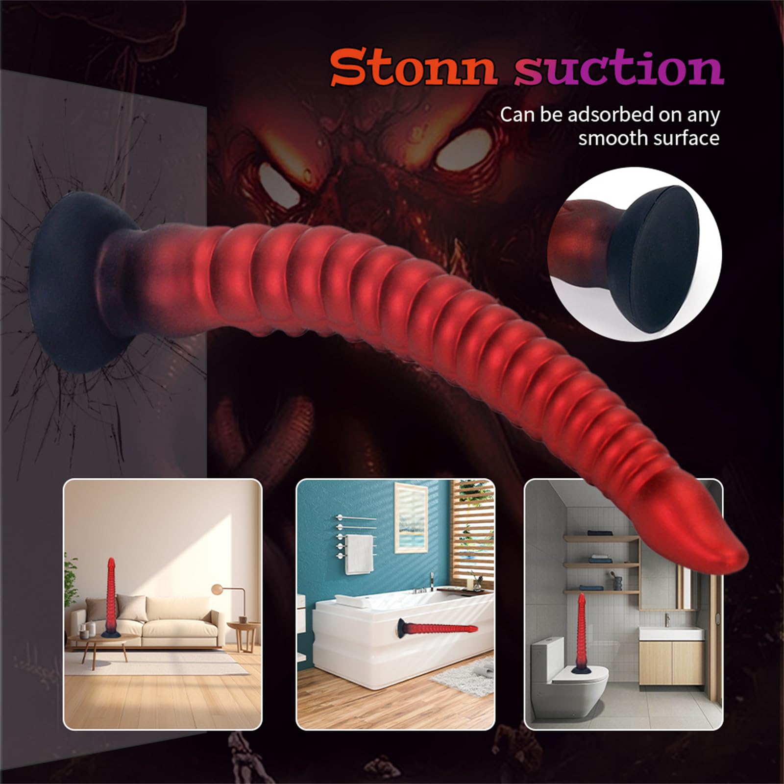 Dildo in silicone Monster Extra Long Tentacle Dildo con ventosa Morbido Grande Butt Plug Anale Dildo Polpo Plug Anale Giocattoli sessuali for donne(M)