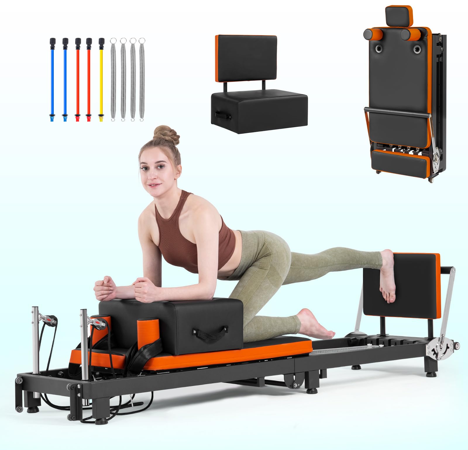 Amazon.com : Pilates Reformer, Foldable Pilates Machine for Home