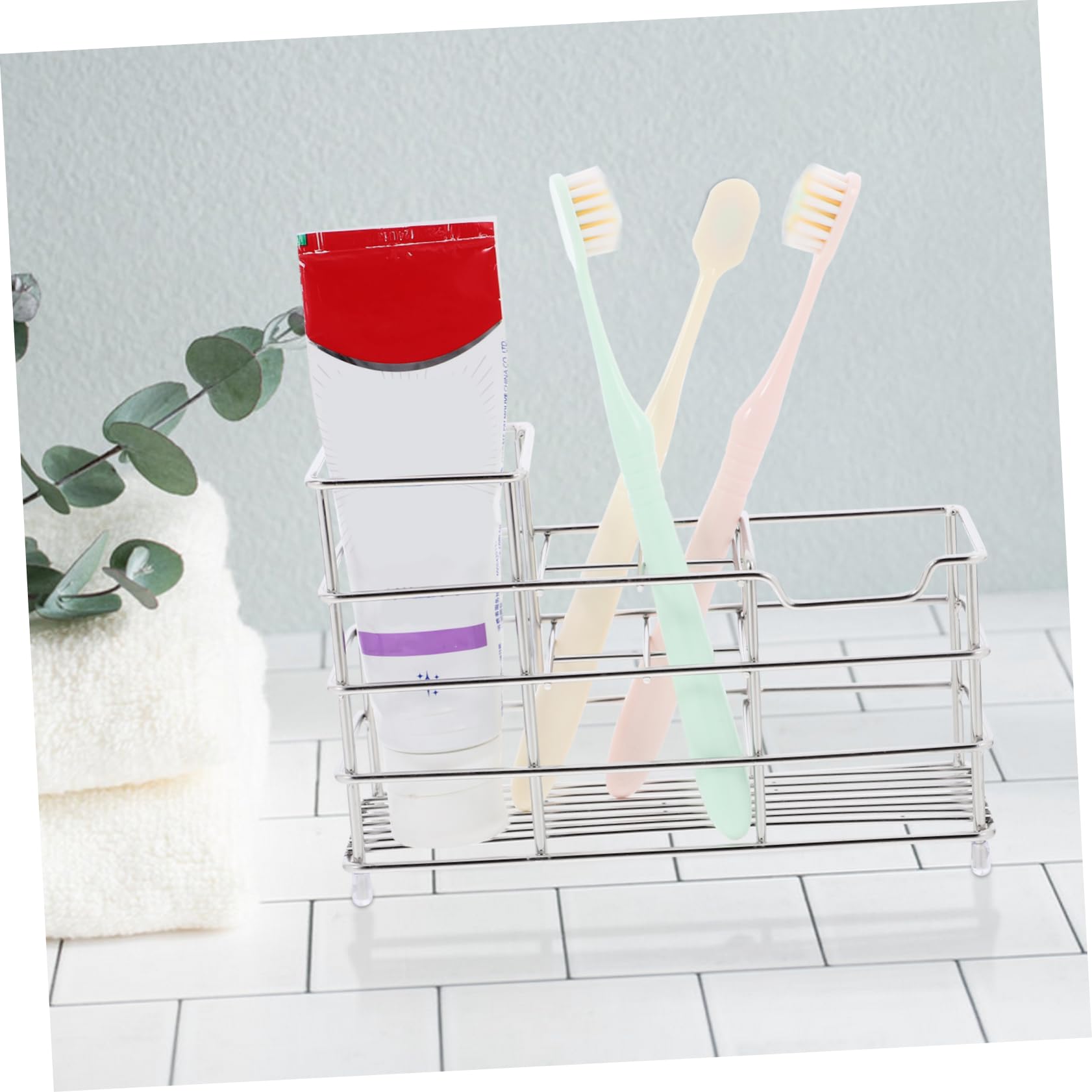 PRETYZOOM 4 Estantes De Almacenamiento para Baño Estante Organizador para Baño Soporte De Exhibición para Baño Organizador De Almacenamiento De Pasta De Soporte para Cepillo De